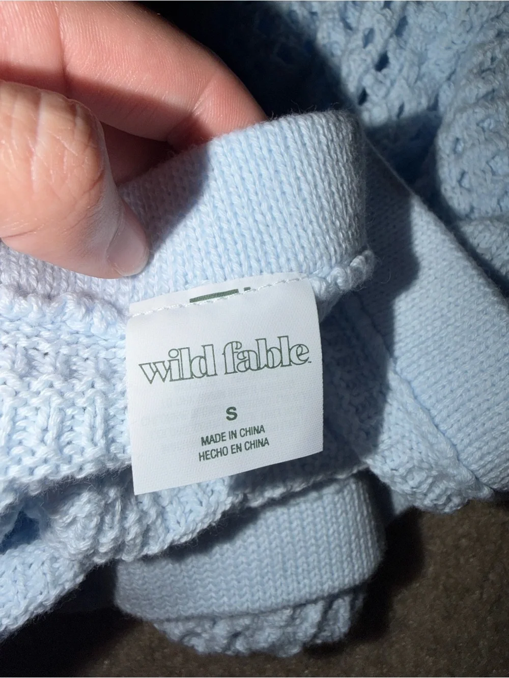 NWT wild fable Light Blue Crochet Tiered Mini Skirt
